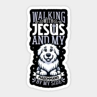 Jesus and dog - Maremmano-Abruzzese Sheepdog Sticker